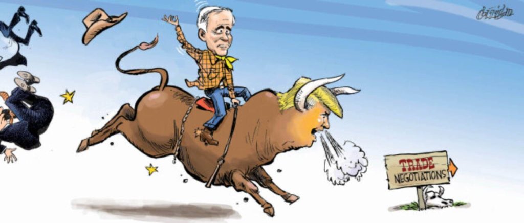 Corrigan, Carney, Trump, tradetoon