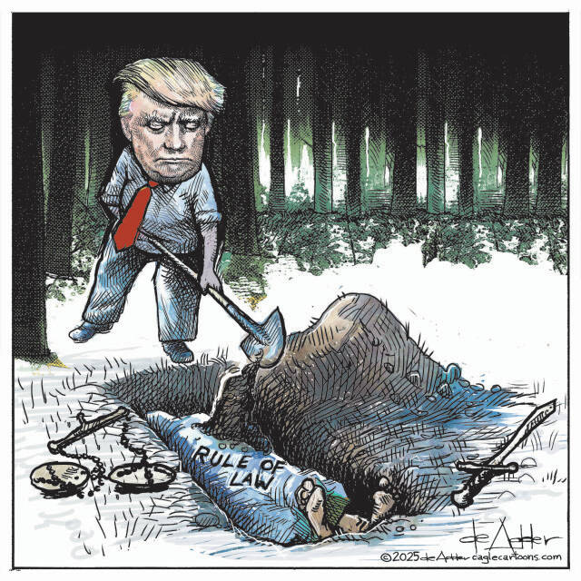 THis is an editorial cartoon by Michael de Adder . Michael de Adder was born in Moncton, New Brunswick. He studied art at Mount Allison University where he received a Bachelor of Fine Arts in drawing and painting. He began his career working for The Coast, a Halifax-based alternative weekly, drawing a popular comic strip called Walterworld which lampooned the then-current mayor of Halifax, Walter Fitzgerald. This led to freelance jobs at The Chronicle-Herald and The Hill Times in Ottawa, Ontario.

 

After freelancing for a few years, de Adder landed his first full time cartooning job at the Halifax Daily News. After the Daily News folded in 2008, he became the full-time freelance cartoonist at New Brunswick Publishing. He was let go for political views expressed through his work including a cartoon depicting U.S. President Donald Trump’s border policies. He now freelances for the Halifax Chronicle Herald, the Toronto Star, Ottawa Hill Times and Counterpoint in the USA. He has over a million readers per day and is considered the most read cartoonist in Canada.

 

Michael de Adder has won numerous awards for his work, including seven Atlantic Journalism Awards plus a Gold Innovation Award for news animation in 2008. He won the Association of Editorial Cartoonists' 2002 Golden Spike Award for best editorial cartoon spiked by an editor and the Association of Canadian Cartoonists 2014 Townsend Award. The National Cartoonists Society for the Reuben Award has shortlisted him in the Editorial Cartooning category. He is a past president of the Association of Canadian Editorial Cartoonists and spent 10 years on the board of the Cartoonists Rights Network.