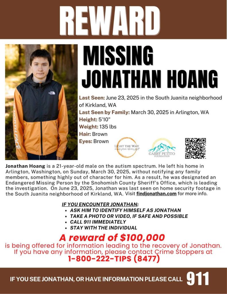 A reward poster for Jonathan Hoang (Provided photo)