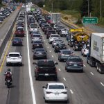 Traffic moves northbound in a new HOV lane on I-5 between Everett and Marysville in 2024. (Olivia Vanni / The Herald)
