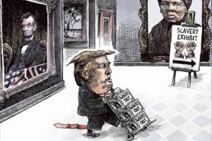 THis is an editorial cartoon by Michael de Adder . Michael de Adder was born in Moncton, New Brunswick. He studied art at Mount Allison University where he received a Bachelor of Fine Arts in drawing and painting. He began his career working for The Coast, a Halifax-based alternative weekly, drawing a popular comic strip called Walterworld which lampooned the then-current mayor of Halifax, Walter Fitzgerald. This led to freelance jobs at The Chronicle-Herald and The Hill Times in Ottawa, Ontario.

 

After freelancing for a few years, de Adder landed his first full time cartooning job at the Halifax Daily News. After the Daily News folded in 2008, he became the full-time freelance cartoonist at New Brunswick Publishing. He was let go for political views expressed through his work including a cartoon depicting U.S. President Donald Trump’s border policies. He now freelances for the Halifax Chronicle Herald, the Toronto Star, Ottawa Hill Times and Counterpoint in the USA. He has over a million readers per day and is considered the most read cartoonist in Canada.

 

Michael de Adder has won numerous awards for his work, including seven Atlantic Journalism Awards plus a Gold Innovation Award for news animation in 2008. He won the Association of Editorial Cartoonists' 2002 Golden Spike Award for best editorial cartoon spiked by an editor and the Association of Canadian Cartoonists 2014 Townsend Award. The National Cartoonists Society for the Reuben Award has shortlisted him in the Editorial Cartooning category. He is a past president of the Association of Canadian Editorial Cartoonists and spent 10 years on the board of the Cartoonists Rights Network.