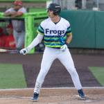 Everett AquaSox outfielder Jonny Farmelo at bat during the game against the Spokane Indians on Wednesday, Aug. 20, 2025 in Everett, Washington. (Olivia Vanni / The Herald)
