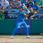 AquaSox infielder Carter Dorighi prepares to swing during Everetts 7-5 win against the Eugene Emeralds at Funko Field on Aug. 31, 2025. (Joe Pohoryles / The Herald)
