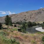 Looking south from Twisp, the Methow River flows through the Methow Valley from the North Cascades before joining the Columbia River at Pateros. (Sue Misao)