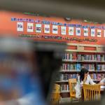 Students chat and study in the Teen section of the Mukilteo Library on Tuesday, Sept. 9, 2025 in Mukilteo, Washington. (Olivia Vanni / The Herald)