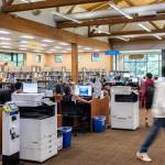 Students sit at computers and walk around the Mukilteo Library after school on Tuesday, Sept. 9, 2025 in Mukilteo, Washington. (Olivia Vanni / The Herald)