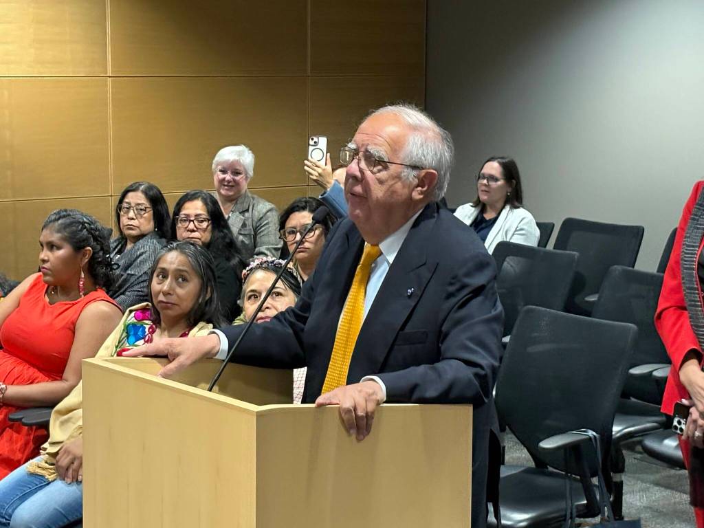 Honorary Consul of Spain Luis Fernando Esteban speaks in recognition of Hispanic Heritage Month during a Snohomish County Council general legislative session on Wednesday. (Photo by Taylor Scott Richmond)