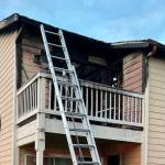 Firefighters responded Monday, Sep. 15, 2025, to reports of a woman trapped on the balcony of the Crystal Springs Apartments in Everett due to a fire on the west side of the building. (Everett Fire Department)