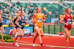 Lake Stevens High School graduate Taylor Roe competes for Oklahoma State University at the 2024 NCAA Outdoor Track and Field Championships on June 8 in Eugene, Oregon. (Photo courtesy of Oklahoma State University)