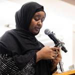 Umueyaman Shariif, sister of Abdulkadir Shariif Gedi, cries while addressing the court during the sentencing hearing for Alex Waggoner on Wednesday, Sept. 17, 2025 in Everett, Washington. (Olivia Vanni / The Herald)