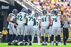 The Seahawks offensive line's physicality will be a major key against the Saints on Sunday. (Photo courtesy of the Seattle Seahawks)