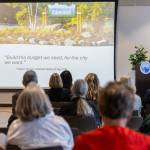 Edmonds Mayor Mike Rosen goes through an informational slideshow about the current budget situation in Edmonds during the 2026 Budget Address on Sept. 30, 2025 in Edmonds, Washington. (Olivia Vanni / The Herald)