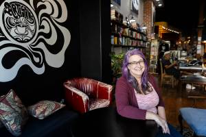 Judi Ramsey, owner of Artisans, inside her business on Sept. 22, 2025 in Everett, Washington. (Olivia Vanni / The Herald)