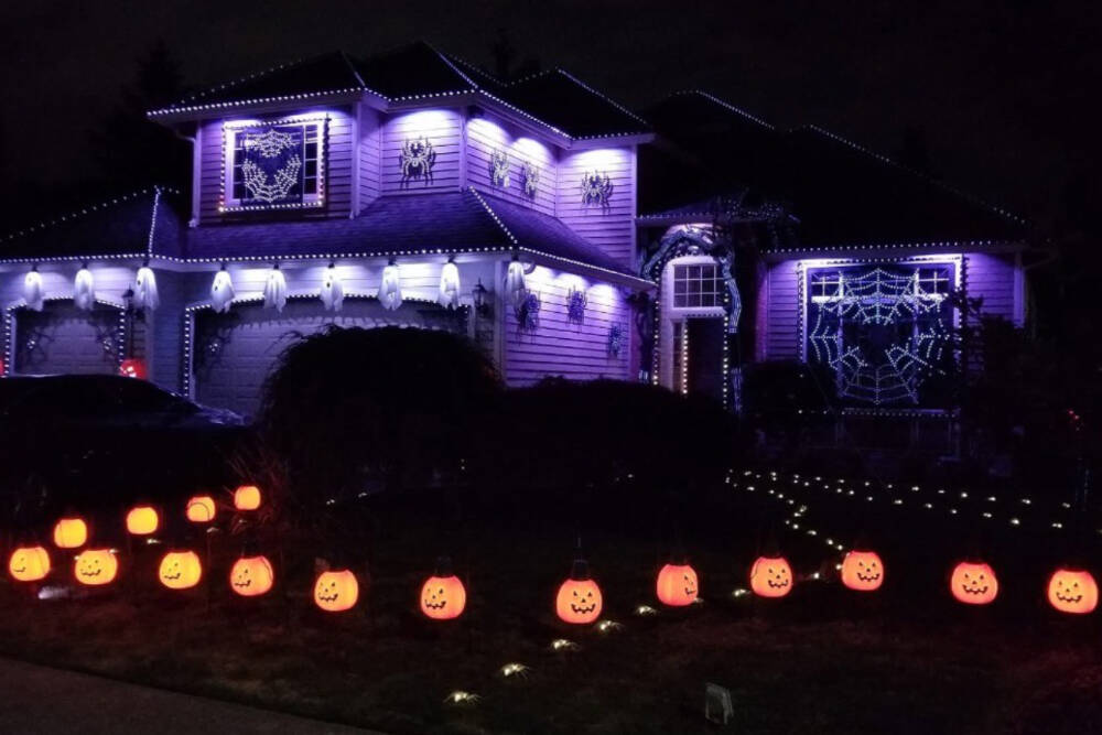 The Irwin familys home when the Halloween light show began in 2019 in Everett, Washington. (Irwin Family Lights)