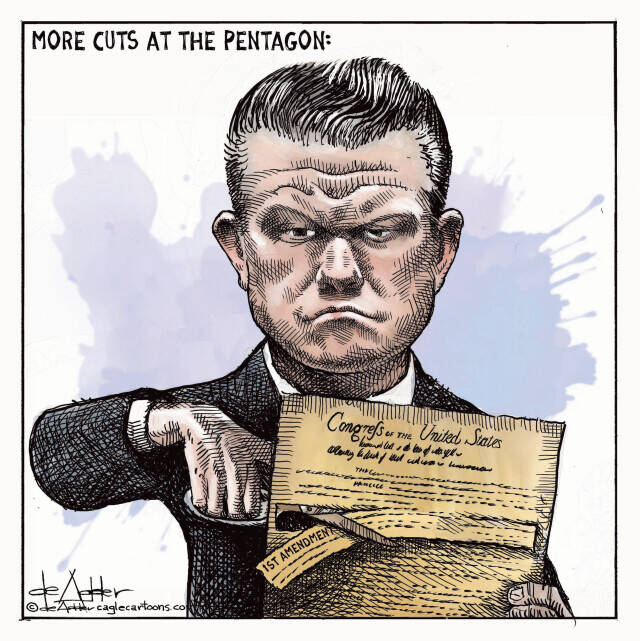 THis is an editorial cartoon by Michael de Adder . Michael de Adder was born in Moncton, New Brunswick. He studied art at Mount Allison University where he received a Bachelor of Fine Arts in drawing and painting. He began his career working for The Coast, a Halifax-based alternative weekly, drawing a popular comic strip called Walterworld which lampooned the then-current mayor of Halifax, Walter Fitzgerald. This led to freelance jobs at The Chronicle-Herald and The Hill Times in Ottawa, Ontario.

 

After freelancing for a few years, de Adder landed his first full time cartooning job at the Halifax Daily News. After the Daily News folded in 2008, he became the full-time freelance cartoonist at New Brunswick Publishing. He was let go for political views expressed through his work including a cartoon depicting U.S. President Donald Trump’s border policies. He now freelances for the Halifax Chronicle Herald, the Toronto Star, Ottawa Hill Times and Counterpoint in the USA. He has over a million readers per day and is considered the most read cartoonist in Canada.

 

Michael de Adder has won numerous awards for his work, including seven Atlantic Journalism Awards plus a Gold Innovation Award for news animation in 2008. He won the Association of Editorial Cartoonists' 2002 Golden Spike Award for best editorial cartoon spiked by an editor and the Association of Canadian Cartoonists 2014 Townsend Award. The National Cartoonists Society for the Reuben Award has shortlisted him in the Editorial Cartooning category. He is a past president of the Association of Canadian Editorial Cartoonists and spent 10 years on the board of the Cartoonists Rights Network.