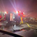 Fire crews responding to a fire that caused $30,000 in damages at the former Edmonds Family Fun Center on Saturday in Edmonds. (South County Fire)