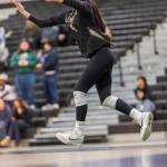 Lynnwoods Analiyah Garnica Hurtado serves during the game against Edmonds-Woodway on Oct. 29, 2025 in Edmonds, Washington. (Olivia Vanni / The Herald)