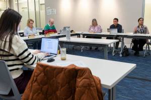 The Verdant Health Commission holds a meeting on Oct. 22, 2025 in Lynnwood, Washington. (Olivia Vanni / The Herald)