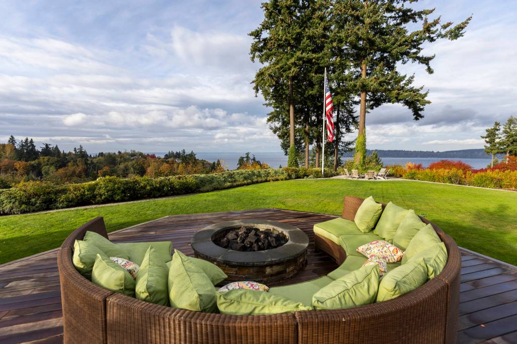 One of two fire pits outside the home on Oct. 23, 2025 in Mukilteo. (Olivia Vanni / The Herald)