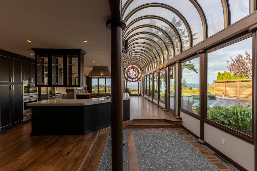 Inside the main room and kitchen on Oct. 23, 2025 in Mukilteo. (Olivia Vanni / The Herald)