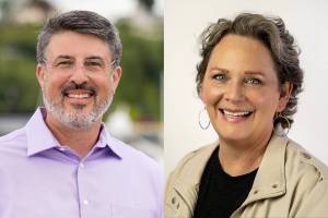 Sam Hem, left, and Erica Weir