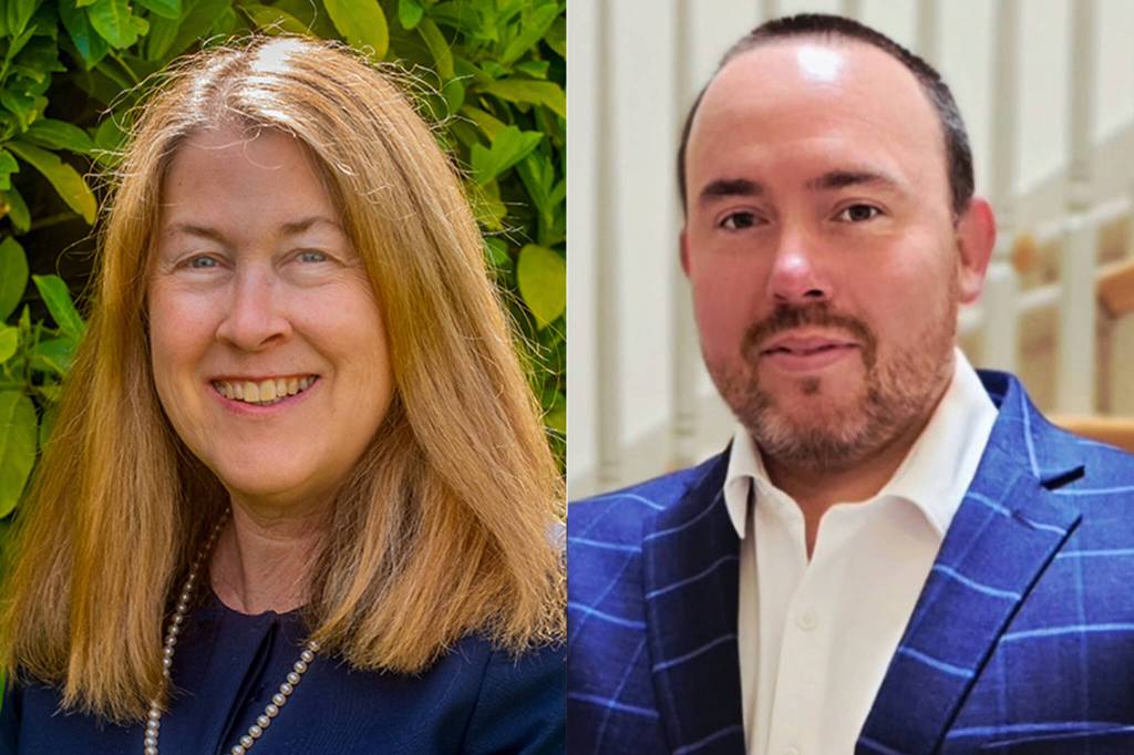 Anna Marie Jackson Laurence, left, and Tom Clarke