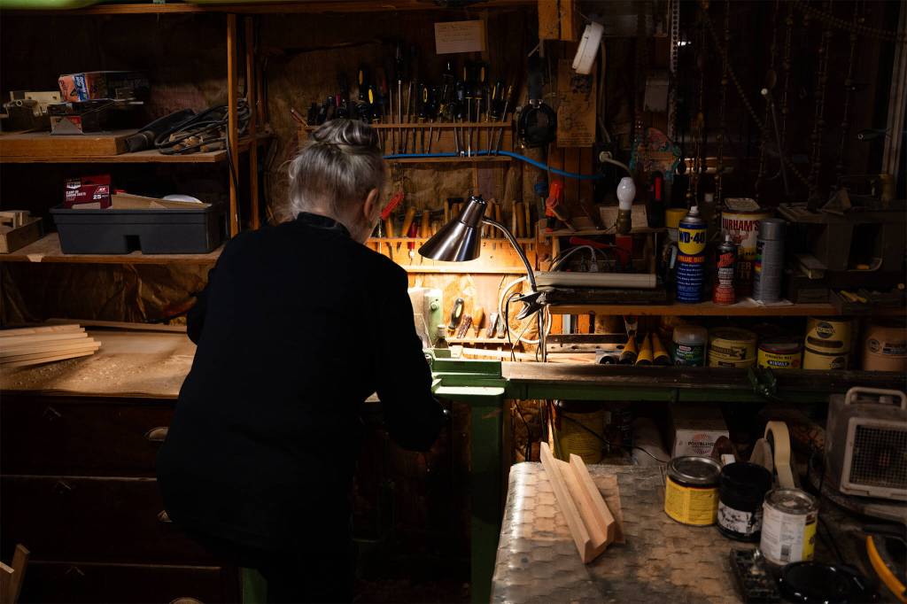 dElaine Herard Johnson in her workshop on Wednesday in Edmonds.