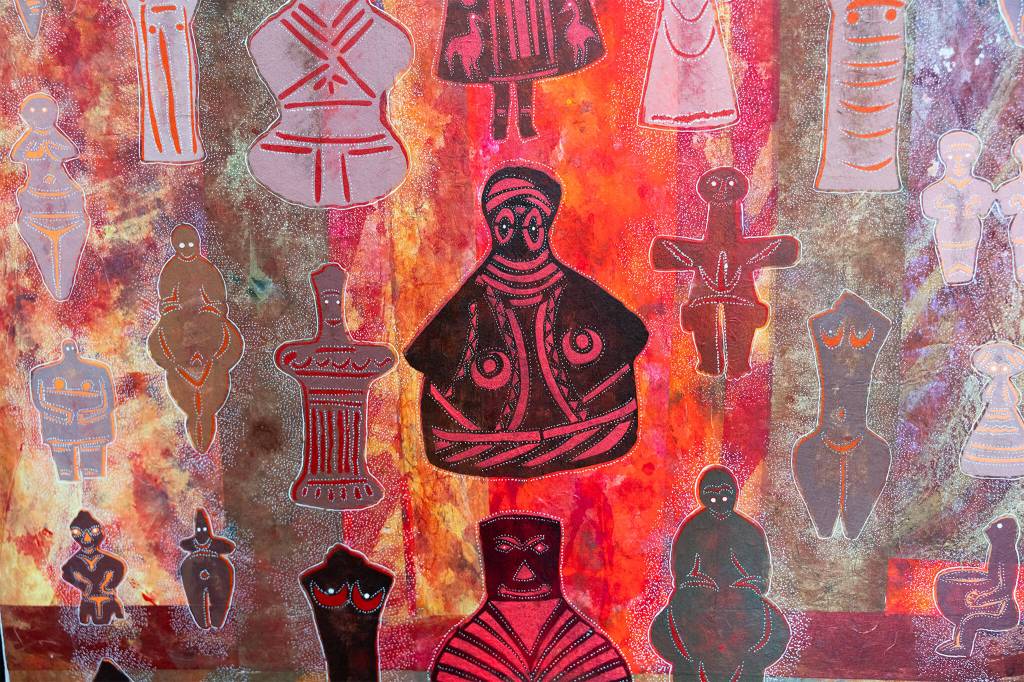 PHOTOS BY Will Geschke / The Herald
A portion of a painting by dElaine Herard Johnson on Wednesday in Edmonds.