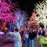 Visitors walk while looking at lights at the Tulalip Lights and Ice event on November 22, 2025 in Tulalip, Washington. (Will Geschke / The Herald)