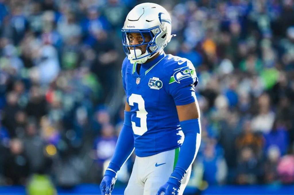 Seahawks safety Nick Emmanwori (3) lines up against the Minnesota Vikings in a game at Lumen Field in Seattle, Washington on Sunday, Nov. 30, 2025. (Photo courtesy of the Seattle Seahawks)