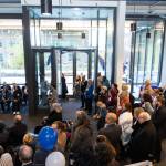 More than 150 people attend a ribbon cutting event on Nov. 16, 2023 celebrating the completion of Innovation Hall at the University of Washington Bothell and Cascadia College campus. The building, which highlights STEM instruction and research, opens to students in January. (Tara Brown Photography / UW Bothell)