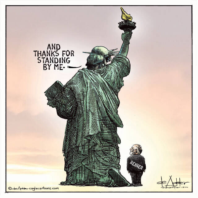 THis is an editorial cartoon by Michael de Adder . Michael de Adder was born in Moncton, New Brunswick. He studied art at Mount Allison University where he received a Bachelor of Fine Arts in drawing and painting. He began his career working for The Coast, a Halifax-based alternative weekly, drawing a popular comic strip called Walterworld which lampooned the then-current mayor of Halifax, Walter Fitzgerald. This led to freelance jobs at The Chronicle-Herald and The Hill Times in Ottawa, Ontario.

 

After freelancing for a few years, de Adder landed his first full time cartooning job at the Halifax Daily News. After the Daily News folded in 2008, he became the full-time freelance cartoonist at New Brunswick Publishing. He was let go for political views expressed through his work including a cartoon depicting U.S. President Donald Trump’s border policies. He now freelances for the Halifax Chronicle Herald, the Toronto Star, Ottawa Hill Times and Counterpoint in the USA. He has over a million readers per day and is considered the most read cartoonist in Canada.

 

Michael de Adder has won numerous awards for his work, including seven Atlantic Journalism Awards plus a Gold Innovation Award for news animation in 2008. He won the Association of Editorial Cartoonists' 2002 Golden Spike Award for best editorial cartoon spiked by an editor and the Association of Canadian Cartoonists 2014 Townsend Award. The National Cartoonists Society for the Reuben Award has shortlisted him in the Editorial Cartooning category. He is a past president of the Association of Canadian Editorial Cartoonists and spent 10 years on the board of the Cartoonists Rights Network.