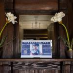 A flyer advertises a show in the Marysville Opera House entryway on Sept. 16, 2025 in Marysville, Washington. (Olivia Vanni / The Herald)