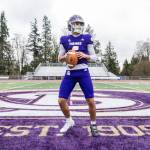 Lake Stevens junior Blake Moser is The Heralds 2025 All-Area Football Offensive Player of the Year. (Olivia Vanni / The Herald)