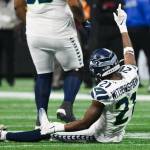 Seahawks cornerback Devon Witherspoon celebrates after a play against the Atlanta Falcons on Sunday, Dec. 7, 2025. (Photo courtesy of the Seattle Seahawks)