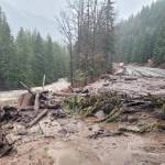 Slide damage along U.S. 2, near milepost 72, following December flooding and storms. (Washington State Department of Transportation)