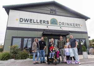 PHOTOS BY Olivia Vanni / The Herald
Dwellers Drinkery co-owners and family outside of their business on Sept. 25 in Lake Stevens.