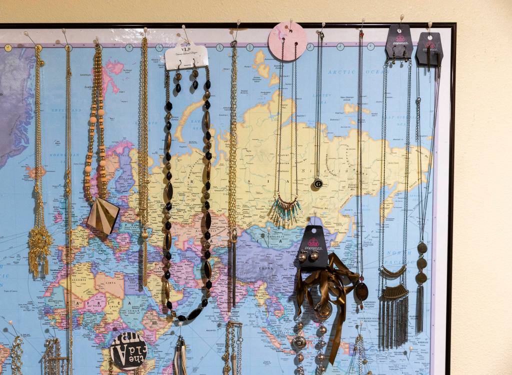 A selection of jewelry available at The Freespirited Closet on Wednesday, May 14, 2025 in Snohomish, Washington. (Olivia Vanni / The Herald)