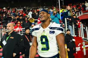 Seattle Seahawks running back Kenneth Walker III smiles after a win over the San Francisco 49ers on Saturday, Jan. 3, 2026 at Levis Stadium in Santa Clara, Calif. (Photo courtesy of the Seattle Seahawks)