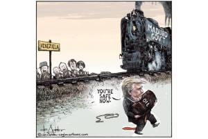 THis is an editorial cartoon by Michael de Adder . Michael de Adder was born in Moncton, New Brunswick. He studied art at Mount Allison University where he received a Bachelor of Fine Arts in drawing and painting. He began his career working for The Coast, a Halifax-based alternative weekly, drawing a popular comic strip called Walterworld which lampooned the then-current mayor of Halifax, Walter Fitzgerald. This led to freelance jobs at The Chronicle-Herald and The Hill Times in Ottawa, Ontario.

 

After freelancing for a few years, de Adder landed his first full time cartooning job at the Halifax Daily News. After the Daily News folded in 2008, he became the full-time freelance cartoonist at New Brunswick Publishing. He was let go for political views expressed through his work including a cartoon depicting U.S. President Donald Trump’s border policies. He now freelances for the Halifax Chronicle Herald, the Toronto Star, Ottawa Hill Times and Counterpoint in the USA. He has over a million readers per day and is considered the most read cartoonist in Canada.

 

Michael de Adder has won numerous awards for his work, including seven Atlantic Journalism Awards plus a Gold Innovation Award for news animation in 2008. He won the Association of Editorial Cartoonists' 2002 Golden Spike Award for best editorial cartoon spiked by an editor and the Association of Canadian Cartoonists 2014 Townsend Award. The National Cartoonists Society for the Reuben Award has shortlisted him in the Editorial Cartooning category. He is a past president of the Association of Canadian Editorial Cartoonists and spent 10 years on the board of the Cartoonists Rights Network.