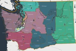 Washington state's Congressional Districts adopted in 2021. (Washington State Redistricting Commission)