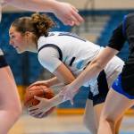 Meadowdale’s Mia Brockmeyer looks for an open teammate to pass to during the game against Shorewood on Wednesday, Jan. 22, 2025 in Lynnwood, Washington. (Olivia Vanni / The Herald)