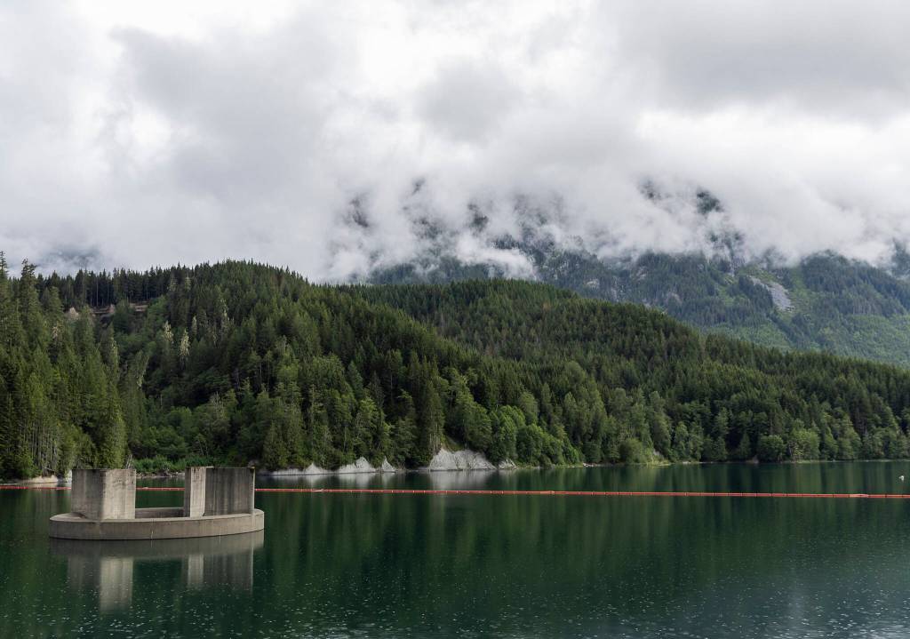 OLIVIA VANNI / THE HERALD
A rain cloud rolls in above Spada Lake in June 2025 in Granite Falls.