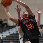 Archbishop Murphys Ashley Fletcher makes a layup during the game against Edmonds-Woodway on Tuesday, Jan. 20, 2026 in Edmonds, Washington. (Olivia Vanni / The Herald)