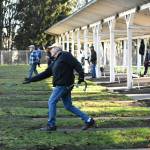 Gary Shinpaugh, of Bellingham, releases a shoe in Class C Play at a Winetrout Winter Classic tournament in Woodland Park in Seattle, Washington. (Photo courtesy of Melissa Slager)