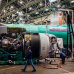 Workers at Boeing’s factory in Everett in 2022. (Lindsey Wasson/The New York Times)