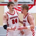 Snohomishs Luke Davis reacts to a foul called on him during the game against Monroe on Wednesday, Jan. 28, 2026 in Snohomish, Washington. (Olivia Vanni / The Herald)