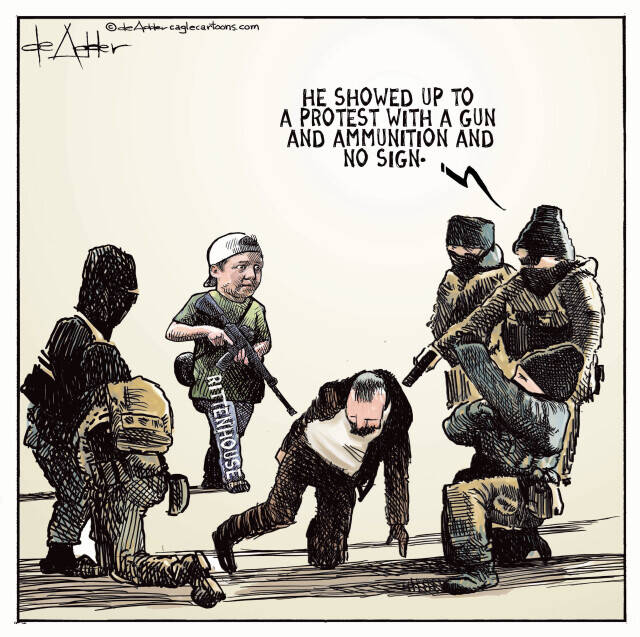 THis is an editorial cartoon by Michael de Adder . Michael de Adder was born in Moncton, New Brunswick. He studied art at Mount Allison University where he received a Bachelor of Fine Arts in drawing and painting. He began his career working for The Coast, a Halifax-based alternative weekly, drawing a popular comic strip called Walterworld which lampooned the then-current mayor of Halifax, Walter Fitzgerald. This led to freelance jobs at The Chronicle-Herald and The Hill Times in Ottawa, Ontario.

 

After freelancing for a few years, de Adder landed his first full time cartooning job at the Halifax Daily News. After the Daily News folded in 2008, he became the full-time freelance cartoonist at New Brunswick Publishing. He was let go for political views expressed through his work including a cartoon depicting U.S. President Donald Trump’s border policies. He now freelances for the Halifax Chronicle Herald, the Toronto Star, Ottawa Hill Times and Counterpoint in the USA. He has over a million readers per day and is considered the most read cartoonist in Canada.

 

Michael de Adder has won numerous awards for his work, including seven Atlantic Journalism Awards plus a Gold Innovation Award for news animation in 2008. He won the Association of Editorial Cartoonists' 2002 Golden Spike Award for best editorial cartoon spiked by an editor and the Association of Canadian Cartoonists 2014 Townsend Award. The National Cartoonists Society for the Reuben Award has shortlisted him in the Editorial Cartooning category. He is a past president of the Association of Canadian Editorial Cartoonists and spent 10 years on the board of the Cartoonists Rights Network.