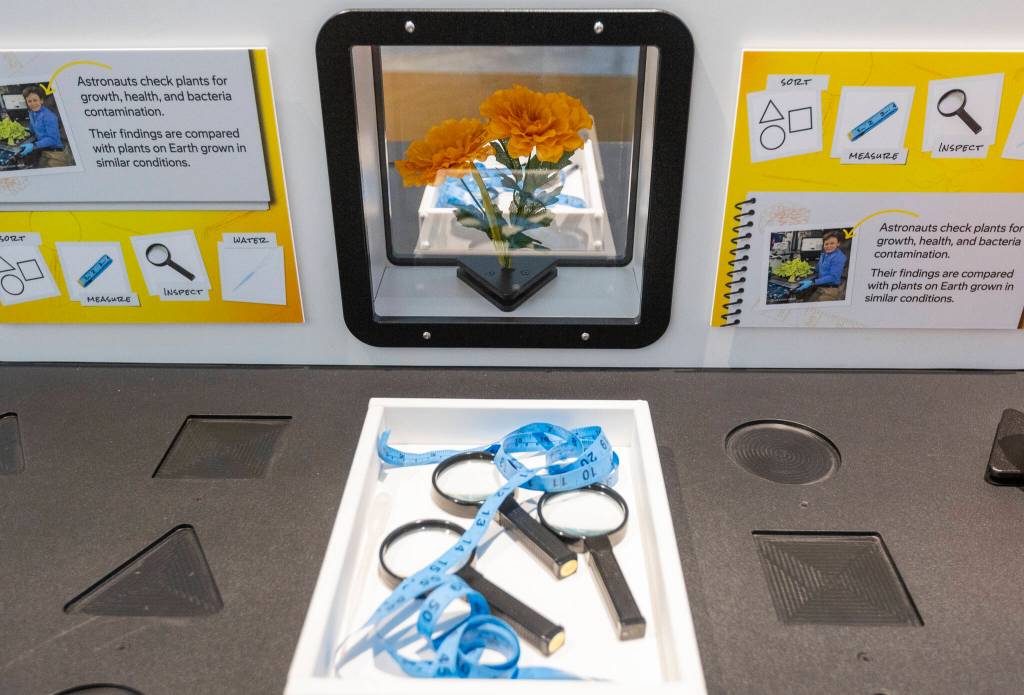 Space station related exhibits at the Boeing Future of Flight on Thursday, Jan. 15, 2026 in Everett, Washington. (Olivia Vanni / The Herald)