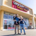 The Sundem family outside of their Grocery Outlet Claremont store on Tuesday, Feb. 10, 2026 in Everett, Washington. (Olivia Vanni / The Herald)